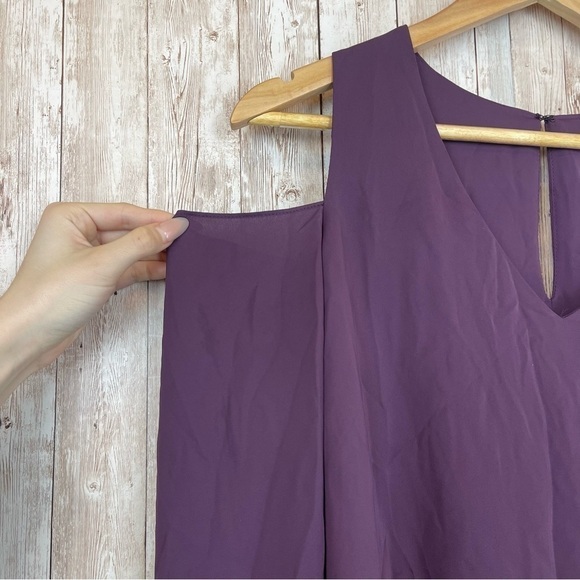 Amanda Uprichard‎ Purple Ruffle V-Neck Dress Size Medium Women - Picture 3 of 12